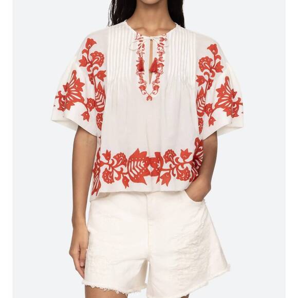 SEA Tops - NEW SEA liliana short sleeve top in red